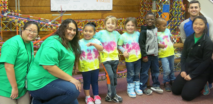 volunteers at People Serving People volunteers and children on a field trip