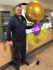 Gary Wassam with balloons Gary W with balloons