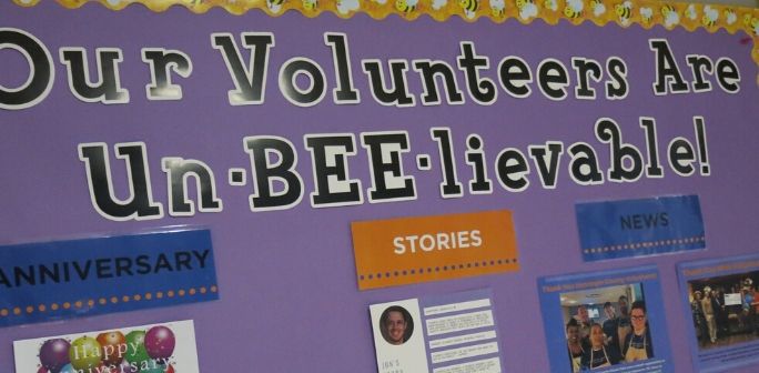 bulletin board with bee theme -