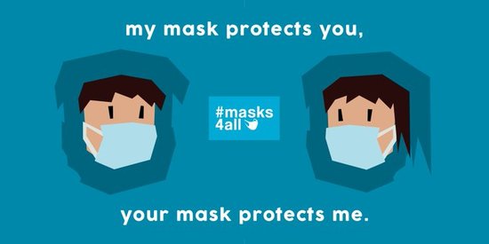 graphic: my mask protects you, your mask protects me.