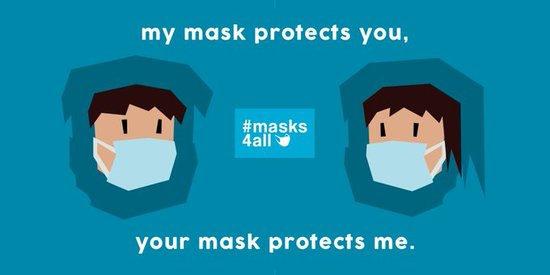 graphic: my mask protects you, your mask protects me.