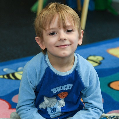 close-up preschool boy - blond hair