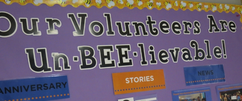 bulletin board with bee theme -