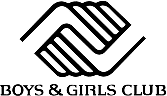 Black and white logo of two hands interlocking, above the text "Boys & Girls Club" in capital letters.