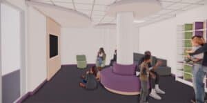 Mock up of a remodeled lounge