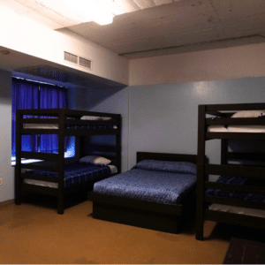 Homeless Shelter Guest Room with bunk beds