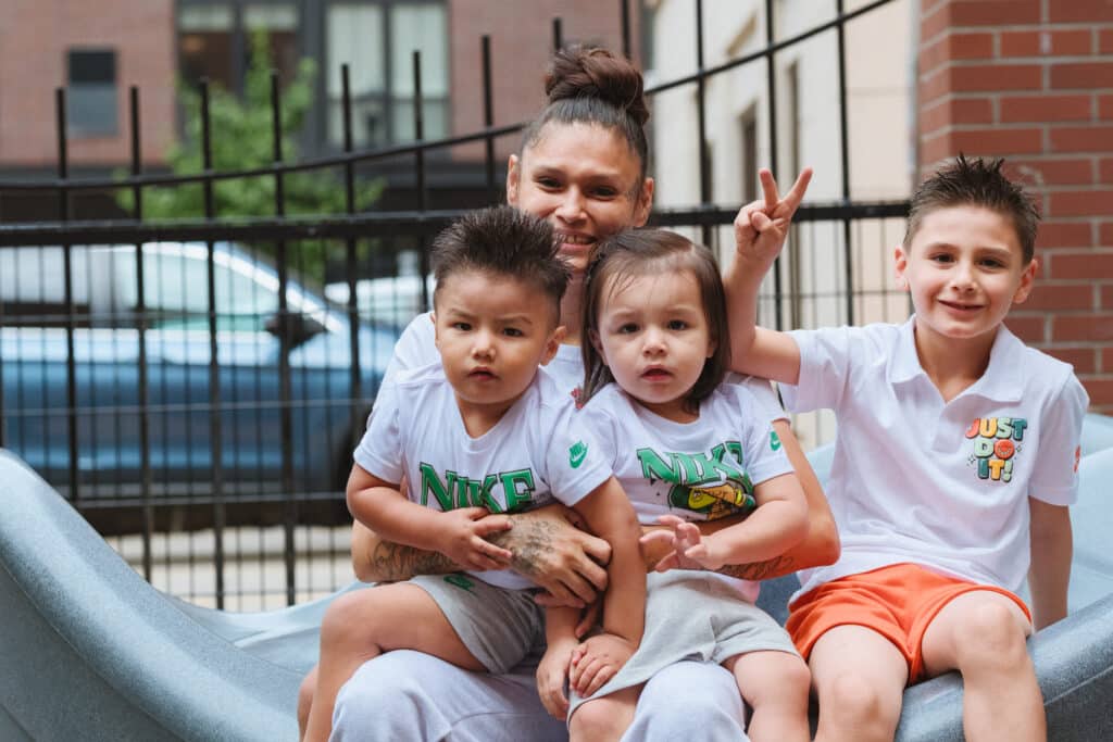 Mother and her children and grandchild