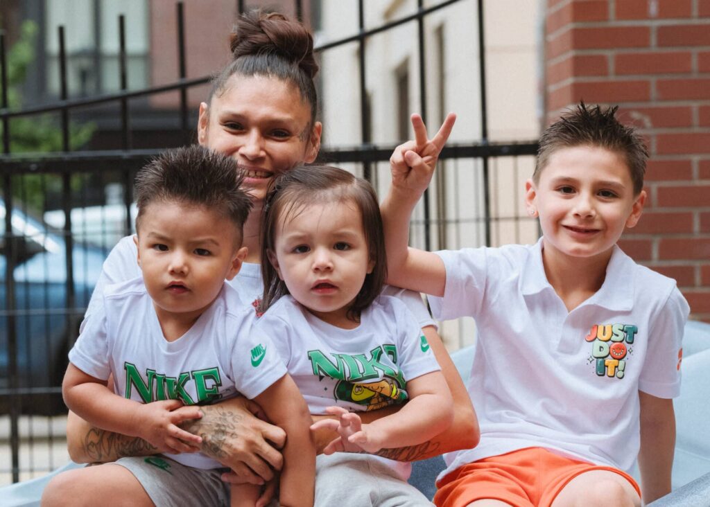 Mother and her children and grandchild